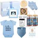 13 Pcs New Mom Gifts for Boys Baby Shower Basket Gift Pregnancy New Parents Basket Gift for Couples Gender Reveal Gifts with Mom and Dad Baby Showers Care Package for First Time Moms