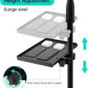2pcs Microphone Stand 9.4"x6.8" 7.9"x5.5" Tray Adjustable Clamp-on Utility Shelf Rack Tray for Stage Music Stand Audio Mixer Karaoke Stage Live Streaming Recording Broadcasting