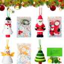 KoyunWong DIY Christmas Button Ornament Making Set, Craft Buttons Kit with Christmas Snowman/Santa/Angel/Tree, Stacked Colorful Buttons for Xmas Tree Hanging Decorations (4PCS)