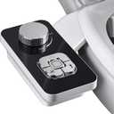 SAMODRA Bidet Attachment, Non-Electric Cold Water Bidet Toilet Seat Attachment with Pressure Controls, Retractable Self-Cleaning Dual Nozzles for Frontal & Rear Wash - Black