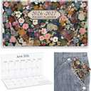 2 x ReliThick 7" x 6.5" 2026-2027 Pocket Calendar for Purse Small Monthly Planner Notebook PVC Cover Pocket Calendar Notepads Appreciation Present Gift for Women Mom Friend Teacher(Nature Floral)