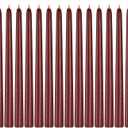 14 Pack Dark Red Taper Candles 12 Inch Tall 3/4 Inch Thick Burn 10 Hours (Burgundy)