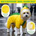 Dog Raincoat Clear Hooded Waterproof Poncho Dinosaur Theme Dog Rain Jacket for Large Medium Small Dogs Puppies