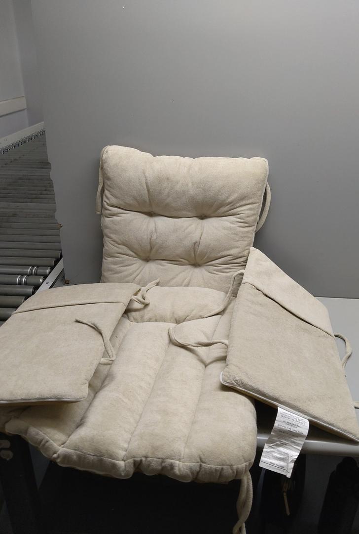 Cushions with Storage Side Pocket,Linen-Like Fabric, Foam & Microfiber Filling, Non-Slip & Washable,Thickened & Supportive for Glider Rocking Chair (Khaki)