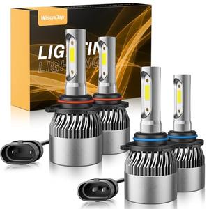 WISONDAP 𝟫𝟢𝟢𝟧 𝟫𝟢𝟢𝟨 Bulbs Combo 6500K Cool White 60000LM 900% Brighter, 𝖧𝖡𝟥 𝖧𝖡𝟦 1:1 Beam Plug and Play IP68 Waterproof Off-Road Lights, Pack of 4