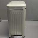 Bathroom Trash can with lid Soft Close, 6 Liter/1.6 Gallon Step Pedal Stainless Steel Garbage Can, Small Wastebasket for Toilet, Office, Bedroom, Kitchen (Beige)