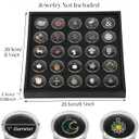 Geelin 3 Pcs Gem Display 75 Case Gem Jars Small Size 8.0" x 8.0" x 0.75" Black Tray Foam Sheet Gemstones Storage Jars with Lids Insert Trays for Collectibles Jewelry Coins and Gemstone Storage