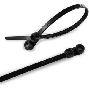 HS Plastic Ties with Screw Holes (100 Pack) 7.5 Inch Mount Head Electrical Zip Ties 50 LBS,UV Black