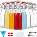 8 Set, 8 OZ Swing Top Glass Bottles - Vanilla Extract Bottles Flip Top Beer Brewing Bottles with Stopper for Syrup Bottle,Kombucha,Mead Kefir,Extract,Juice,Tea,Wine - Airtight Cap Lids