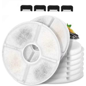 Cat/Pet Water Fountain Filters, 12 Pieces Set ,Pack of 8 Replacement Filter Fit for 81oz/2.4L, 3 Filtration System with 4 Pre-Filter Sponges