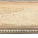 Dwellington Oval Wooden Decorative Tray, Farmhouse Style, Beaded Serving Tray for Living Room, Coffee Table (White Wash)