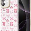 Compatible for iPhone 16 Case Cute Pink Bowknots Shockproof Sweet Leather Phone Cover 6.1 Inch Protective Camera Lens Protection for Women Girls