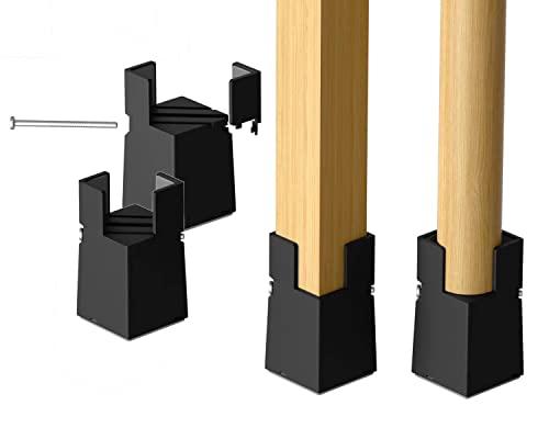Adjustable Furniture Risers,4Pack Adjustable Bed Risers with Screw Clamp - Heavy Duty Sofa Tables Furniture Risers Fit for Square/Round Furniture Leg Diameter 0.8''-1.6'' (2Inch Black)