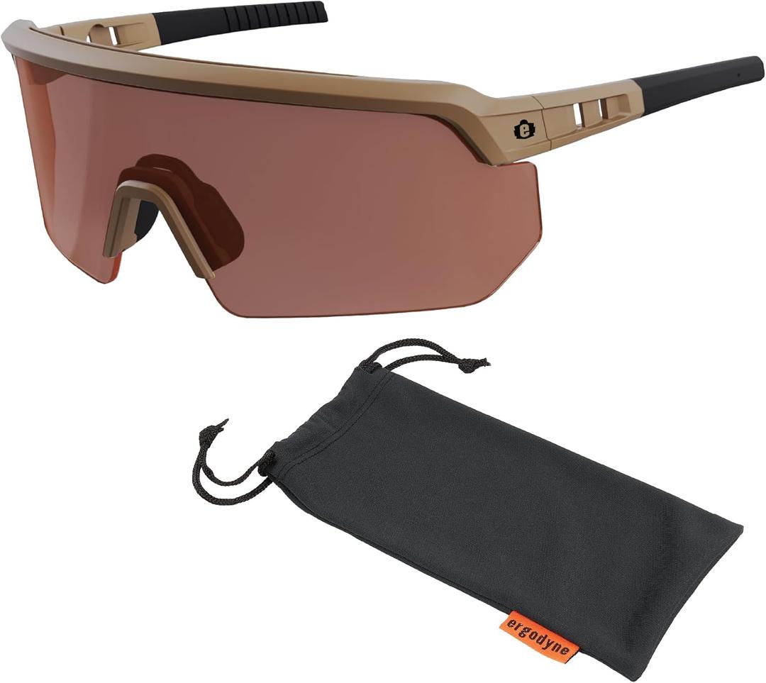 Ergodyne Skullerz AEGIR Safety Sunglasses, High Contrast Color Enhancing Lenses, ANSI z87.1