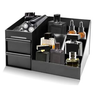 Cologne Organizer for Men, Perfume Stand Organizer, Dresser and Bathroom Organizers Countertop, Perfume Organizers for Mens Room Decor, Mens Bathroom Organizers and Storage, Cologne Shelf, Black