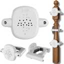 Upgrade 2 Pcs Baby Gate Banister Adapter  No-Drill Stair Railing Mount Kit, Fits 23.5 Round/Square Posts, Compatible with Baby & Pet Safety Gates,White