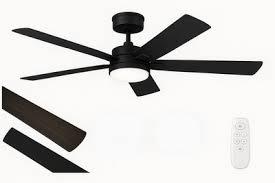 Ceiling Fan with Light 52-Inch, Remote Control Reversible DC Motors, 3CCT Dimmable Timer Noiseless, Black Ceiling Fan for Bedroom Living Room, Indoor & Outdoor ETL Listed