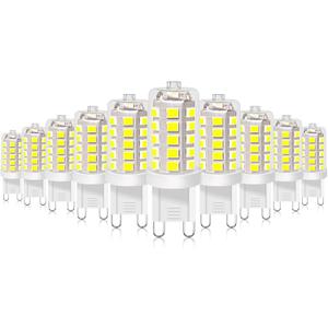 BUBO G9 LED Bulb 6000K Daylight 430 Lumens, 3W Equivalent 40W T4 G9 Halogen Replacement, 360Beam Angle 120V Non-Dimmable No-Flicker G9 Light Bulbs for Crystal Chandelier Lighting, 10 Pack