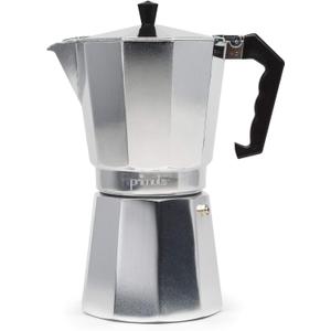 Primula Classic Stovetop Espresso and Coffee Maker, Moka Pot for Italian and Cuban Caf Brewing, Greca Coffee Maker, Cafeteras, 12 Espresso Cups, Silver