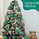 AceOrbit 24 Pcs Christmas Balls Ornaments 3.15 Inch Christmas Tree Ornaments Plastic Balls Elegance Modern Hanging Decoration for Xmas Tree Decorations(Green)