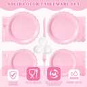 Vyntra 175 Pcs Pink Paper Plates and Napkins Set for 25, 9" Dinner Plates & 7" Dessert Plates, Tableware for Party