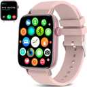 PJYUBVOR 1.9" Smart Watch for Women - Bluetooth Call Fitness Tracker with Heart Rate/Sleep Monitor/Menstrual Reminder, DIY Watch Face Waterproof Smartwatch Compatible with Android iPhone (Pink)