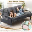 10" Futon Mattress Queen Size, Ultra Thick Futons Sofa Couch Bed Sleeper Sofa Bed, Versatile Floor Futons Japanese Floor Mattress for Adults, Grey (Frame Not Included)