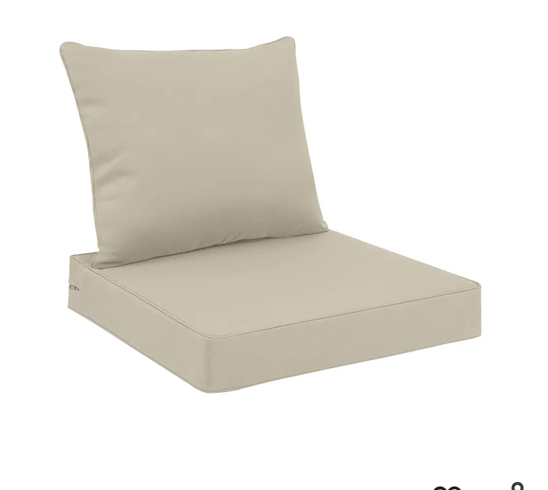 Favoyard Outdoor Seat Cushion Set 24 x 24 Inch Water-Resistant & Fade-Resistant Patio Furniture Cushions with Removable Cover Deep Seat & Back Cushion with Handle and Adjustable Straps for Chair Sofa