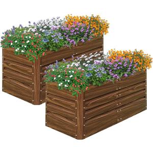 Land Guard 4x2x2 ft Galvanized Raised Garden Bed Kit, Galvanized Planter Raised Garden Boxes Outdoor, Large Metal Raised Garden Beds for Vegetables.
