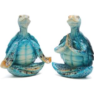 Serene Zen Turtle Figurines - Sea & Coastal Decor for Home, Beach & Meditation Spaces | Calming Turtle Ornaments