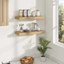 Dreamland 22.5 Inches Wall Mounted Wood Floating Shelves, Oak, 2 Pack
