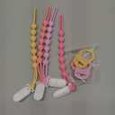 4-Pack Silicone Pacifier Clip with Adapter Ring Fits MAM Dummy, Soft Flexible Binky Holder for Button-Style Maam Dummies, Anti-Loss Paci Clips for Baby Girls, Xmas Gifts Baby Shower Essentials (Pink+Light Pink+Purple+Yellow)