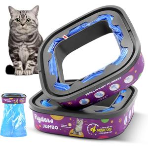 Cat Litter Refill Bags for Cat Genie Standard, Plus, XL+ Pail Refills, 2-Pack Jumbo Genie Refill Cartridge, Lasts Up to 8 Months, EVOH Odor Control, Pet Genie Refill