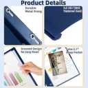 HAUTOCO 30 Pack Plastic Report Covers with 3-Prong Fasteners Clear Front Presentation Folders Resume Folders for 8.5x11 Letter Size Paper, Document Report Cover for School Office Business, Navy Blue