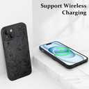 2 x LSL Case for iPhone 15 Plus Black Floral Flower Pattern Print Design Soft TPU Full Camera Lens Anti-Drop Anti-Scratch Shockproof Protective Slim Cover for Women Girls