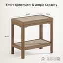 Eclatara Rattan Side Table End Table with Round Edge Design, ET0162-OA-01, 23.62"L x 13.78"W x 23.11"H