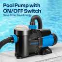 VIVOHOME Self Primming in/Above Ground Swimming Pool Pump w 1.25'' & 1.5" & 2.0'' Unions Energy Saving w/Strainer Baske, 6950 GPH