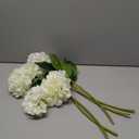 Hydrangea Artificial Flowers, 5PCS-144 Petals Each Real Touch Faux Hydrangea Flowers Outdoor, Realistic Artificial for Wedding Home Kitchen DIY Bouquet Bride Decor,White