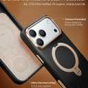 TORRAS Q3 VegSkin for iPhone 17 Pro Max Case Leather, 360 Spin Magnetic Stand, Fit for MagSafe, Camera Control, Shockproof Premium Organic Silicone Leather Case for iPhone 17 Pro Max, Midnight Black