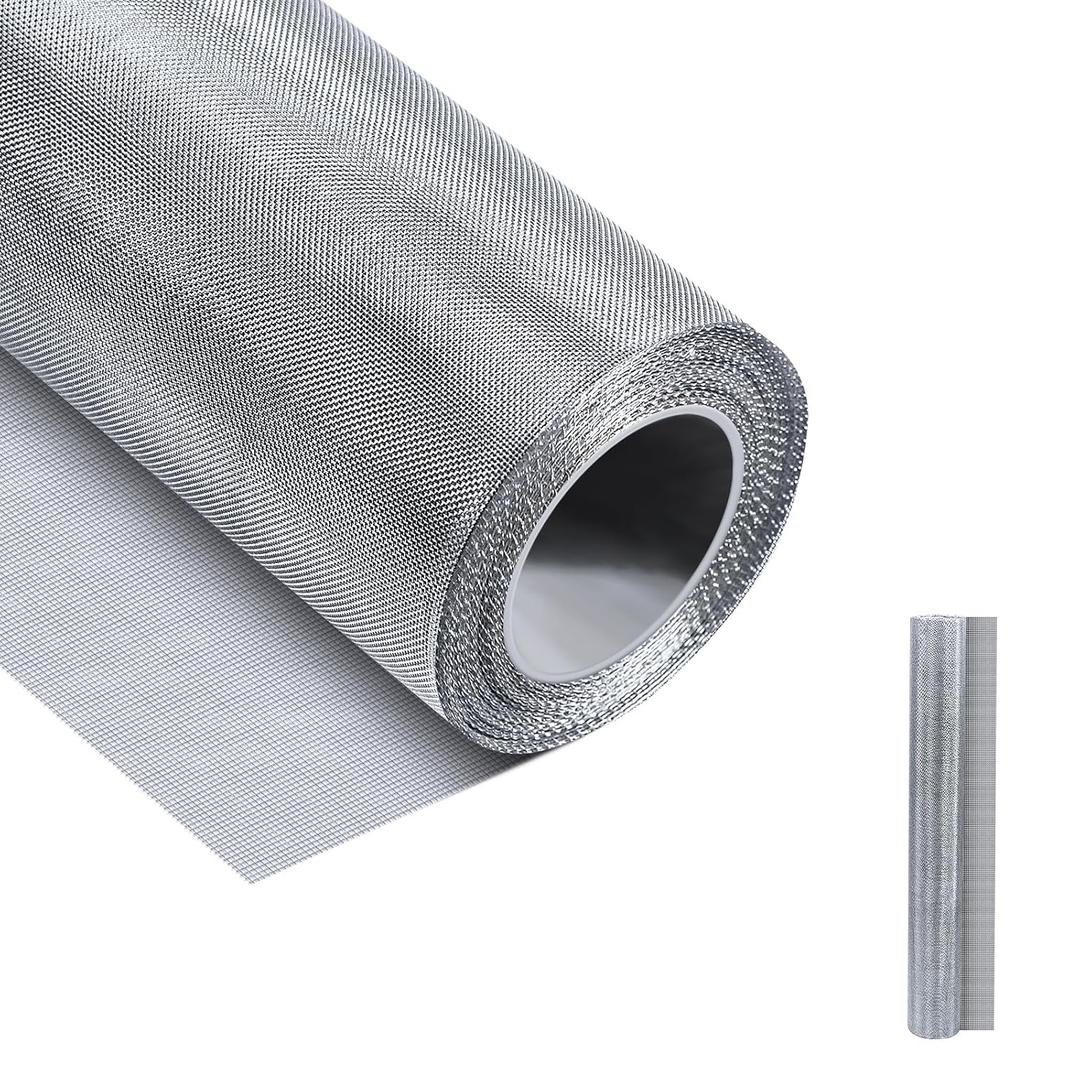 304 Stainless Steel Woven Screen Mesh Roll for Home, Garden and Farm. Window or Door Filter, Guards Against Pests Like Mice, Snakes, and Rodents. Easy to Cut and Install (40 mesh 24118in)
