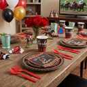 Gerrii 250 Pcs Derby Day Party Supplies for 25 Guest, Horse Racing Party Tableware Set Run for The Roses Plates and Napkins Disposable Cups Forks Knives, Horse Theme Dinnerware Derby Race Decorations