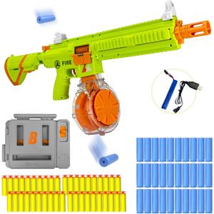 Soft Bullet Toy Gun Rifle, Semi-Auto/Manual Modes, Includes 22-Dart Drum, Electric M416 Foam Dart Launcher Toy Blaster, Outdoor Party Games Christmas Birthday Gift for Teens 14+ (Green)