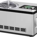 Homtone Ice Cream Maker, No pre-Freezing Automatic Ice Cream Machine 2.1 Quart with Built-in Compressor and LCD Timer for Making Ice Cream,Gelato in 30-60 min