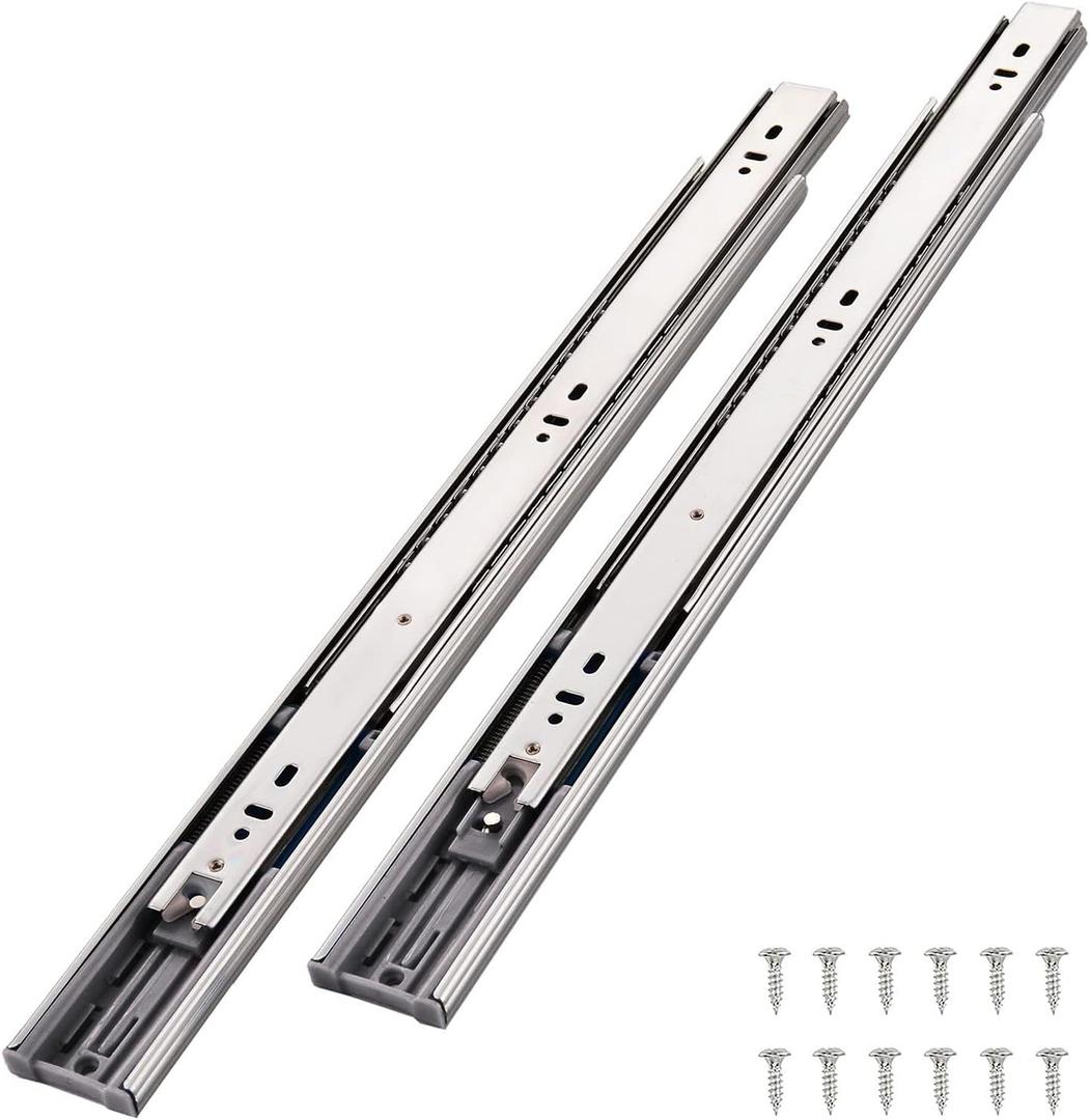 Soft Close Drawer Slides 22 Inch 6 Pairs, Side Mount Metal Ball Bearing Full Extension Drawer Slides Rails,10 12 14 16 18 20 22 Inch 100 LB Load Capacity Cabinet Wardrobe Slider Kitchen Glides