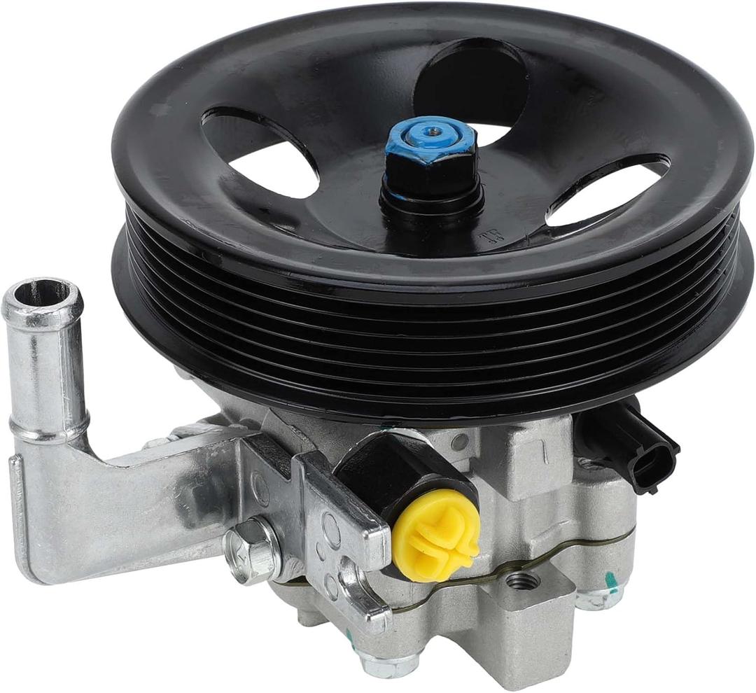 Power Steering Pump for Hyundai Santa Fe 2.4L L4 2010-2012 for Kia Sorento 2.4L L4 2011-2013 Consistent No.571002P200/571001U000 Power Assist Pump Silver Tone with Pulley 1 Pcs