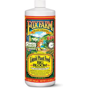 FoxFarm - Big Bloom Plant Food, Liquid Fertilizer Concentrate for Flowers, Fruits, and Vegetables, All Purpose Plant Fertilizer for Indoor & Outdoor Potted Plants, NPK 0-0.5-0.7 (Quart)