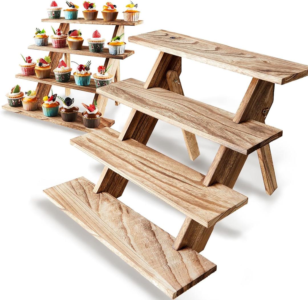 Wooden Cupcake Stand 4 Tier Wood Cupcake Stands Cupcake Holder Rustic Wood Cupcake Stand Wooden Display Stand