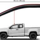 Lightronic Extra Durable Clip-on in-Channel Auto Vent Window Visor, Fits 2015-2022 Chevrolet Colorado & GMC Canyon, Extended Cab, UV Protection Rain Guard, Original Wind Deflector, Dark Smoke, 2-Pcs