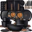 CAROTE 47pcs Pots and Pans Set Non Stick, Detachable Handle Cookware Set, 47 Piece