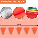 105ft Pennant Banner Flags, 7x10 Orange 45 Pcs High Visibility Safety Flagging on String, Triangle Pool Flags for Backstroke, Construction Events Party Decoration Parking Marking Outside